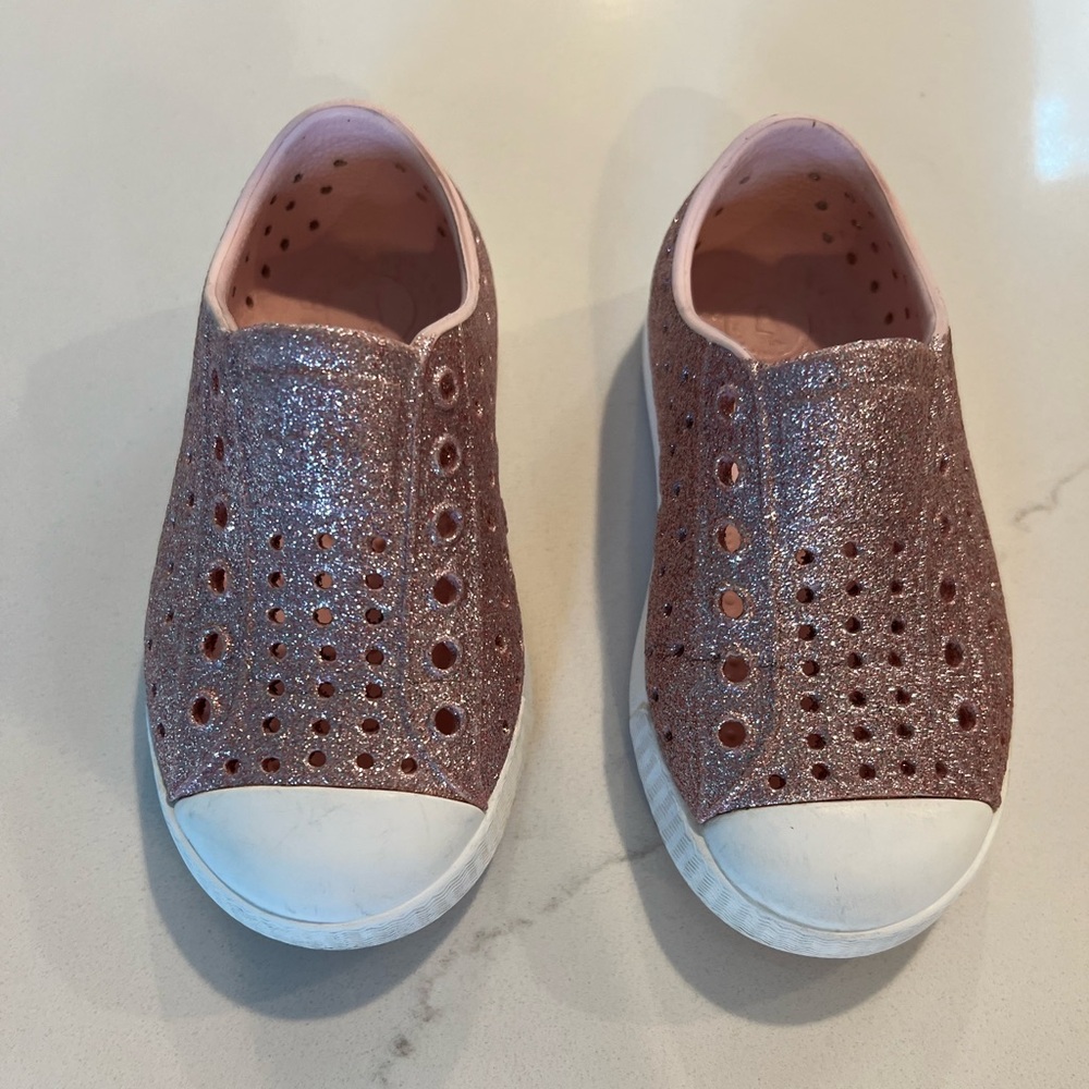 Native pink glitter Jefferson waterproof slip-on